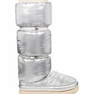 NWOT UGG Metallic Maxi Silver Tall Puffer Boot